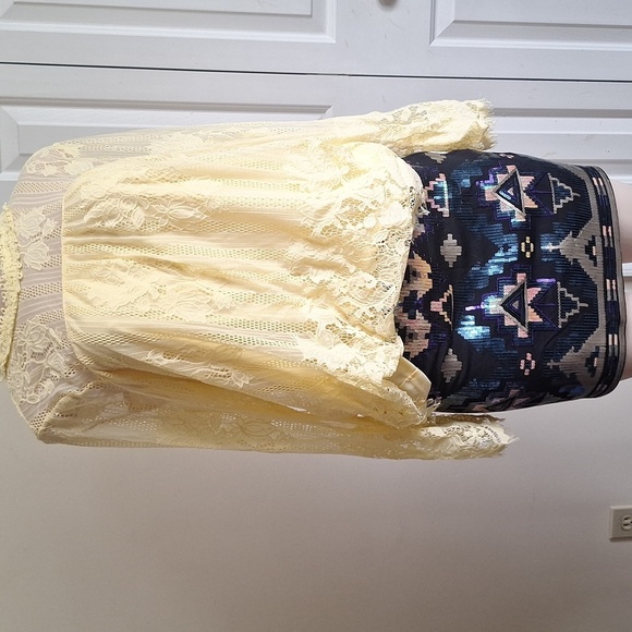 Express Sequin Geometric Print Mini Skirt Size M - Picture 4 of 10